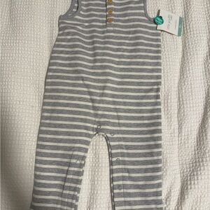 Cozy Gray Striped Kids Romper